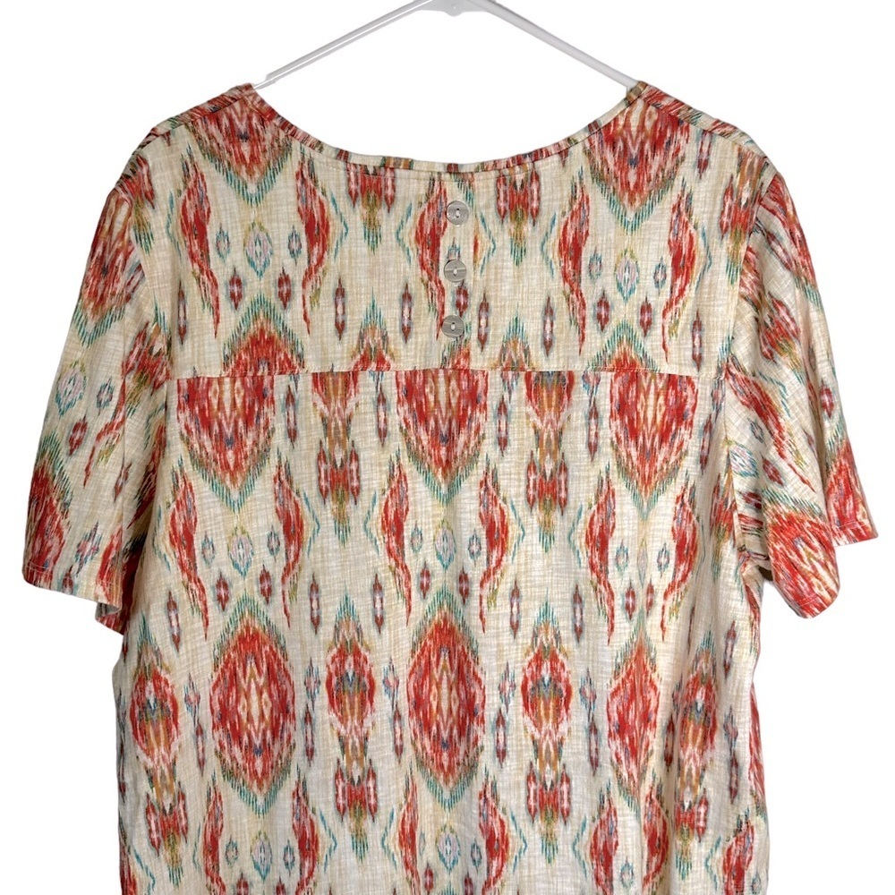Chico’s Petite Ikat Button-Back Slub Tee Vanity Size 3/US XL #570308662 - Picture 7 of 12